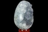 Crystal Filled Celestine (Celestite) Egg Geode - Madagascar #98805-2